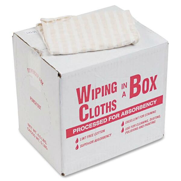 Office Snax Multipurpose Cotton Wiping Cloths - Wipe - 1 / Box - White, Red