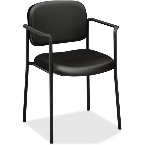 HON Scatter Stacking Guest Chair - Fabric Seat - Black Frame - Four-legged Base - Black - 19