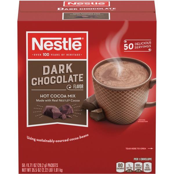 Nestle Professional Dark Chocolate Flavor Hot Cocoa Mix - Dark Chocolate Flavor - 0.71 oz - 50 / Box