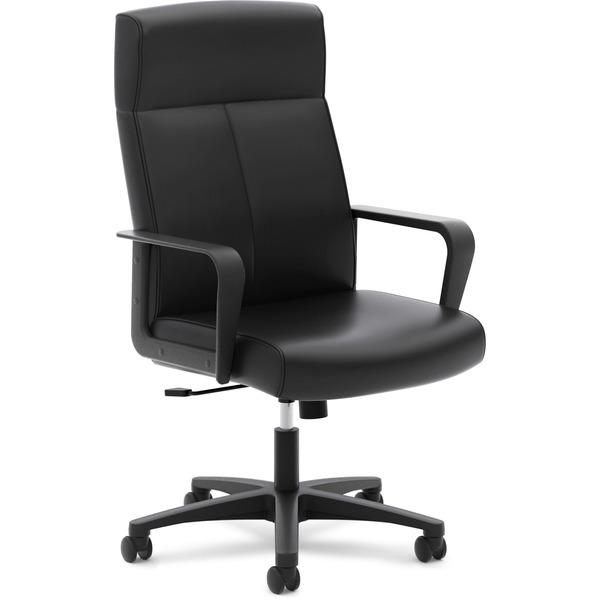 HON Validate High-Back Executive Chair - Black SofThread Leather Seat - Black SofThread Leather Back - 5-star Base - 19.75