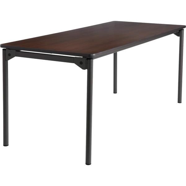 Iceberg Maxx Legroom Wood Folding Table - Melamine Rectangle Top - Four Leg Base - 4 Legs - 30