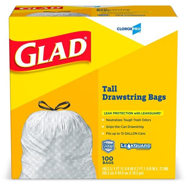 Glad Tall Kitchen Drawstring Trash Bags - 13 gal - 24