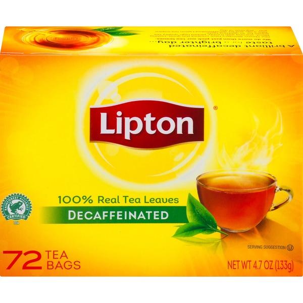 Lipton® /Unilever Classic Tea Bags - Black Tea, Decaffeinated - 16 oz Per Bag - 72 Teabag - 72 / Box