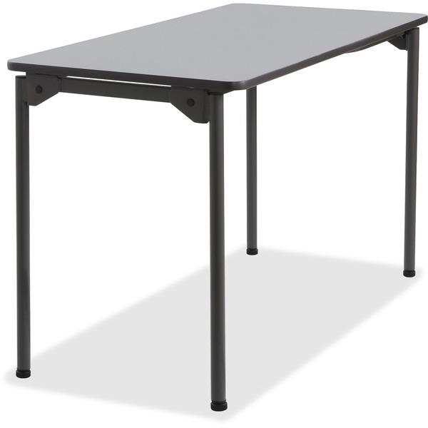 Iceberg Maxx Legroom Wood Folding Table - Melamine Rectangle Top - Four Leg Base - 4 Legs - 24