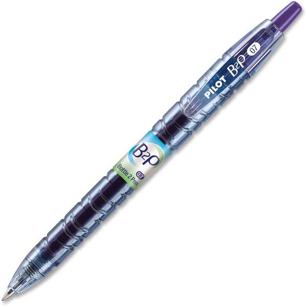 Pilot Bottle to Pen (B2P) B2P BeGreen Fine Point Gel Pens - Fine Pen Point - Refillable - Retractable - Purple Gel-based Ink - 1 Dozen