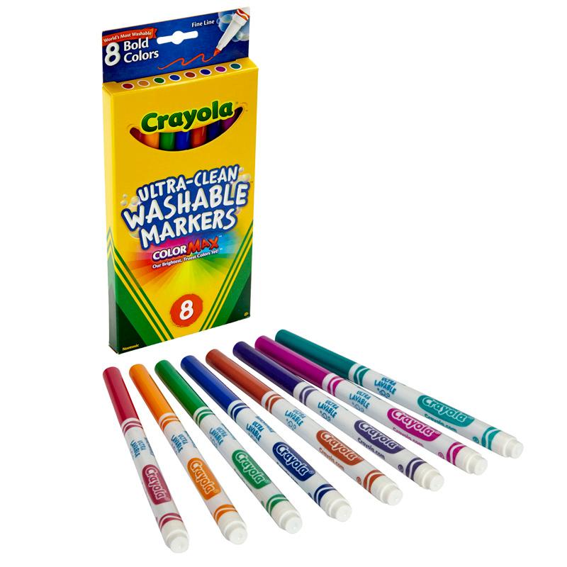 Knowledge Tree  Crayola Binney + Smith Crayola® Washable Formula  Markers, Fine tip, 8 Bold Colors
