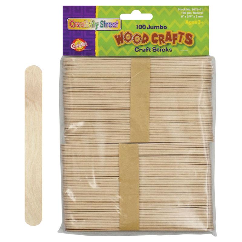 Knowledge Tree  Pacon Corporation D.b.a. Jumbo Craft Sticks, Natural, 6 x  .75, 100 Pieces