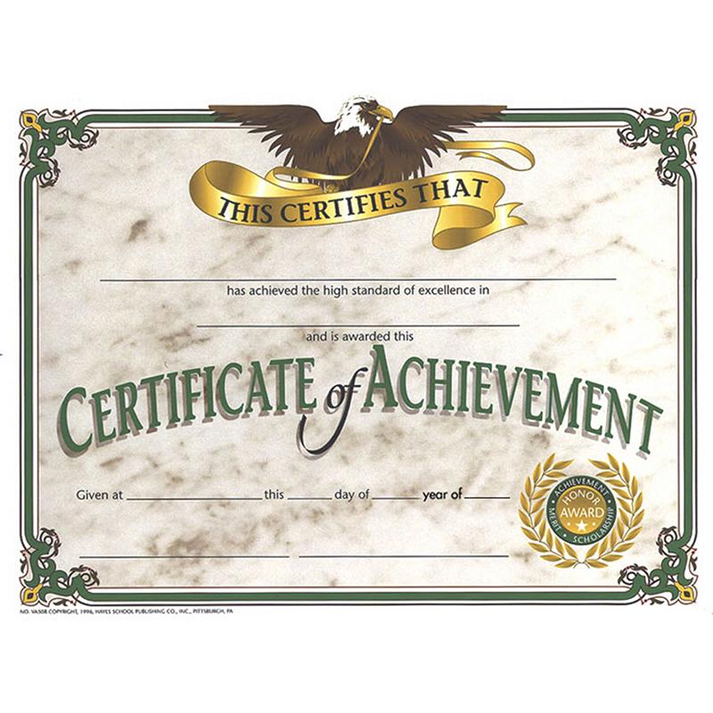 Knowledge Tree Hayes School Publishing Certificate Of Achievement 8 