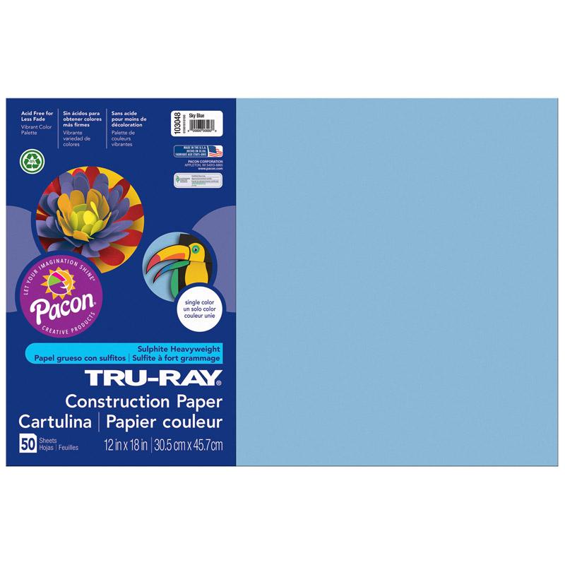 Pacon Sunworks 9 X 12 Construction Paper Sky Blue 50 Sheets/pack