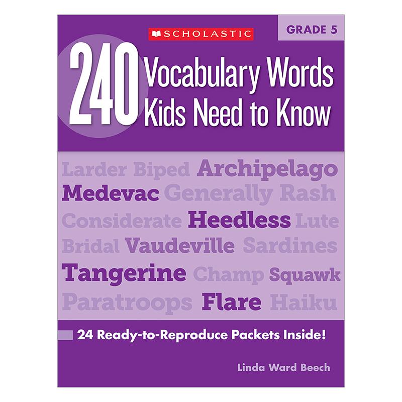 Knowledge Tree Scholastic Teacher Scholastic 240 Vocabulary Words Kids Need To Read Book Grade 5