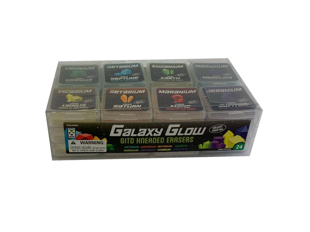 Geddes Galaxy Glow Kneaded Erasers (Pack of 24) New, Teachers