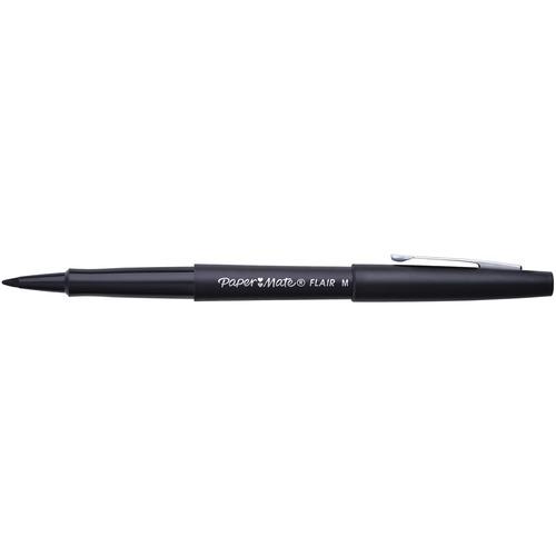Paper Mate Flair Point-Guard Porous Point Pens, 12 Black Pens