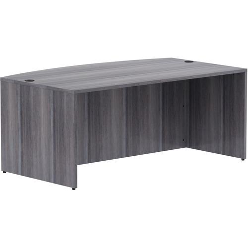 Weathered Charcoal Laminate Desking, Bow Front Edge - Material: Polyvinyl Chloride (PVC) Edge