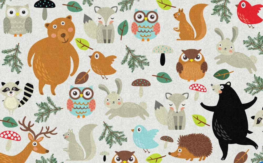 Knowledge Tree | Flagship Carpets Woodland Animals All Over Carpet 5` X 7`6