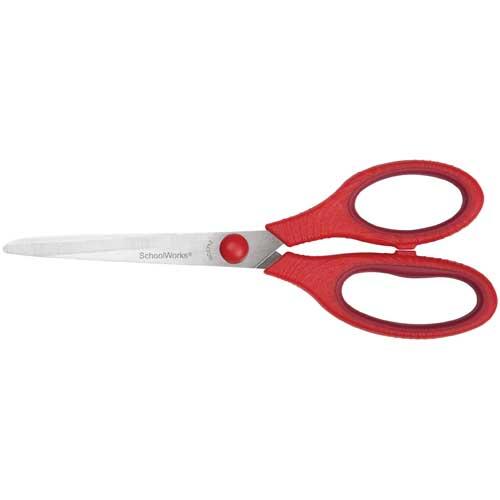 SchoolWorks Softgrip Pointed-Tip 5 Kids Scissors (2 Pack Red & Blue)