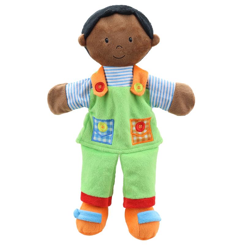 Story Tellers Puppet: Boy African American (green Outfit)