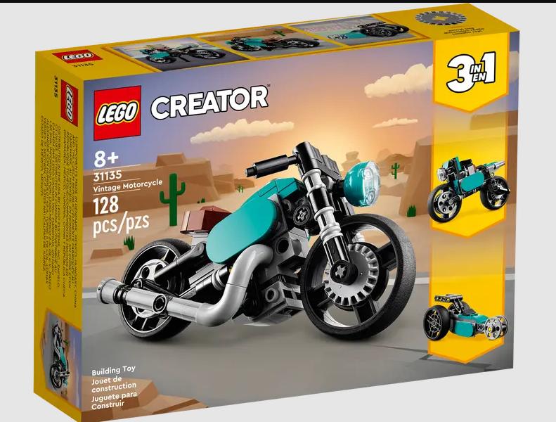 Lego - Creator - 3 In 1 - Vintage Motorcycle - 128 Pcs     D