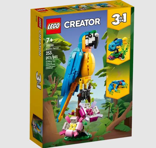 Lego - Creator - 3 In 1 - Exotic Parrot - 253 Pcs