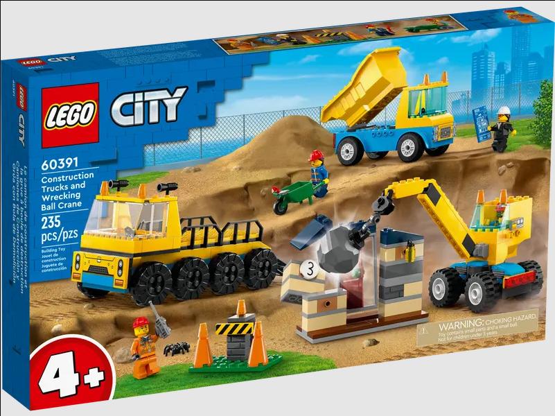 Lego - City - Construction Trucks & Wrecking Ball Crane - 235 Pcs