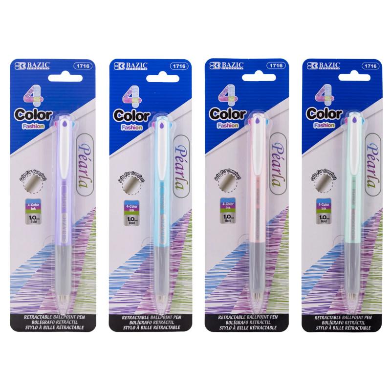 4 Fashion Color Pen W/cushion Grip