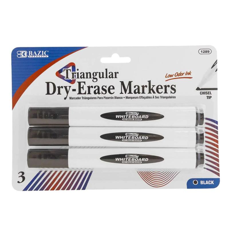 Black Dry Erase Markers 3ct. Triangle Chisel Tip