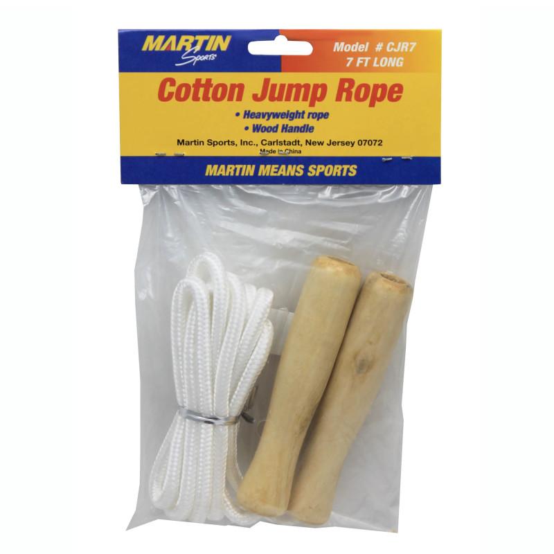 Heavyweight Cotton Jump Rope 7ft, Wood Handle