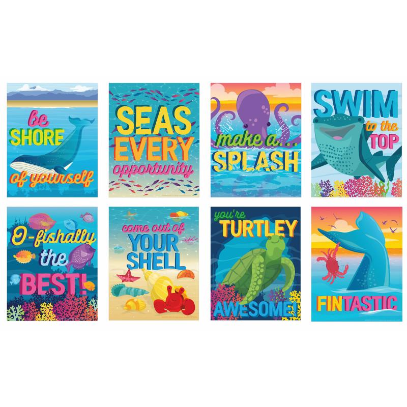 Seas The Day Motivational Mini Poster Packs