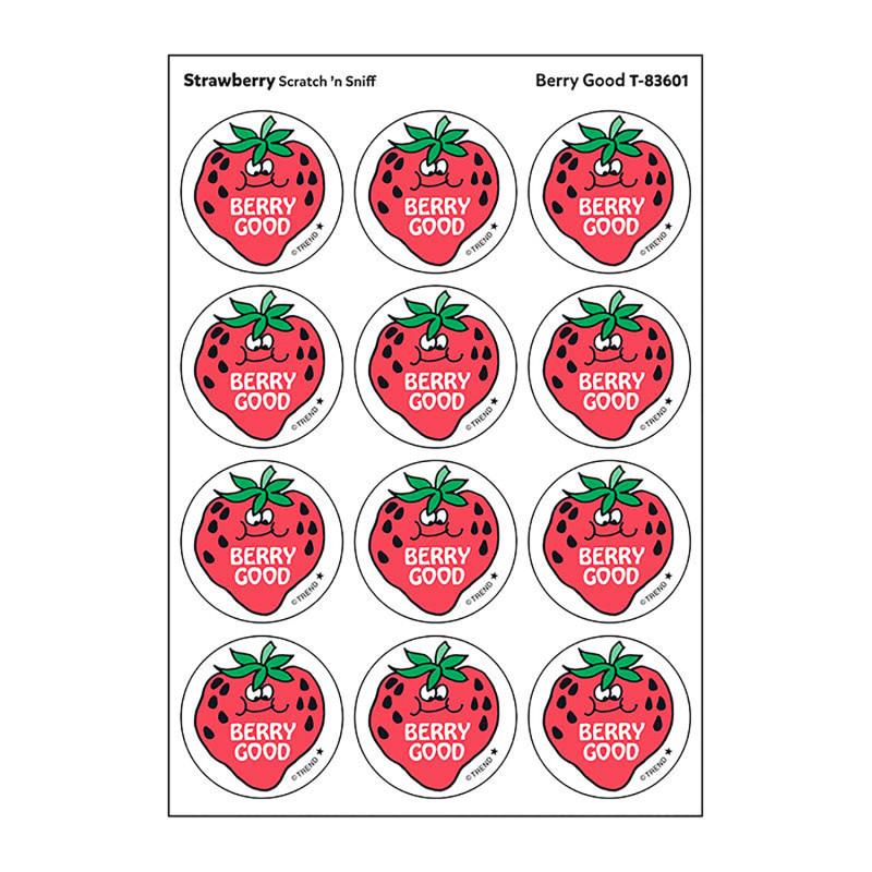 Berry Good, Strawberry Scented Retro Stinky Stickers 24pk