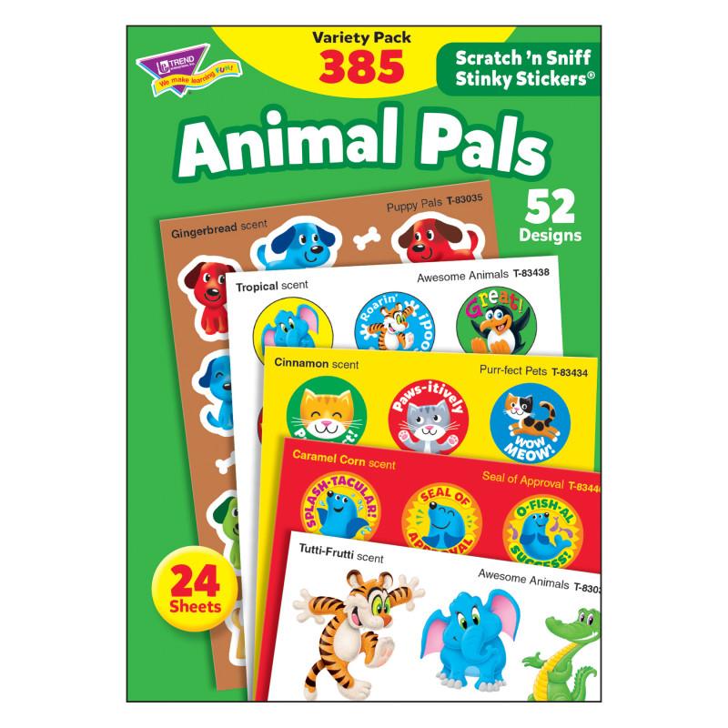 Animal Pals Stinky Stickers Variety Pack 385/pk, 5 Scents