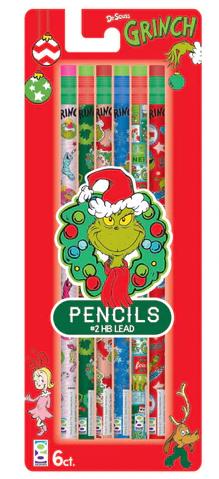 The Grinch Pencils 6pk Assorted