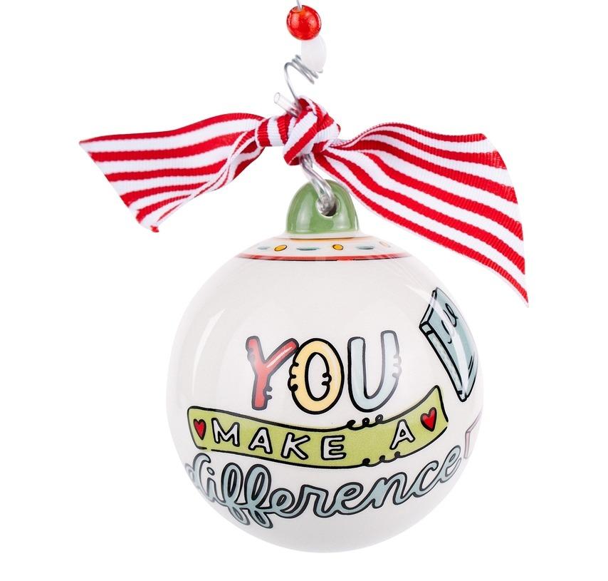 Teacher Make A Difference Ceramic Ornament